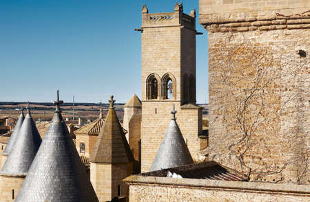 Antique castle towers in Olite, Navarra in Spain. Horizontalの写真素材