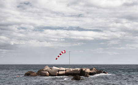 Wind indicator in mediterranean coastline. Alicante, Spain. Horizontalの写真素材