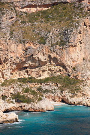 Mediterranean coastline landscape with cove in Alicante. Spain. Verticalの写真素材