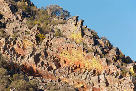Rocky hill with lichen landscape in Cabaneros natural park, Spain. Horizontalの写真素材