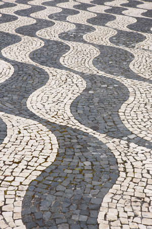 Traditional paved curved saheped forms in Pico, Azores. Portugal. Horizontalの写真素材