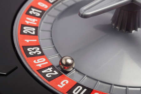 Casino roulette detail with ball in number twenty four. Gambling. Horizontalの写真素材