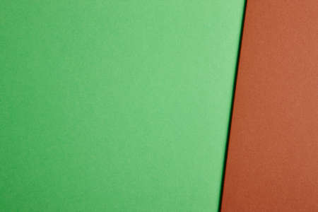 Colored cardboards background in green and brown tone. Copy space. Horizontalの写真素材