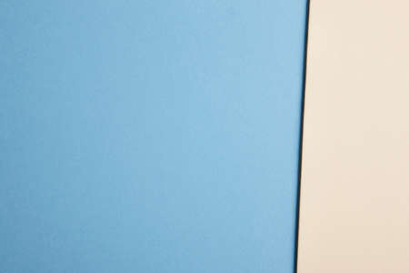 Colored cardboards background in blue beige tone. Copy space. Horizontalの写真素材