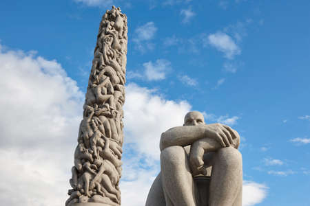 Norway, Oslo. Vigeland park stone sculptures. Travel tourism. Horizontalのeditorial素材