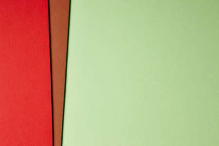 Colored cardboards background in green red brown tone. Copy space. Horizontalの写真素材