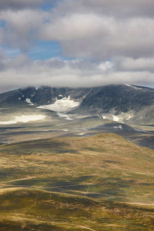 Tourism Norway. Snohetta viewpoint. Dovrefjell-Sunndalsfjella National Park. Verticalの写真素材