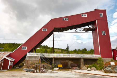 Abandoned copper mine in Folldal village. Architectural curiosity. Norway. Tourismの写真素材