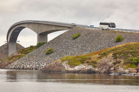Norway. Atlantic ocean road. Bridge over the ocean. Travel europe. Horizontalの写真素材
