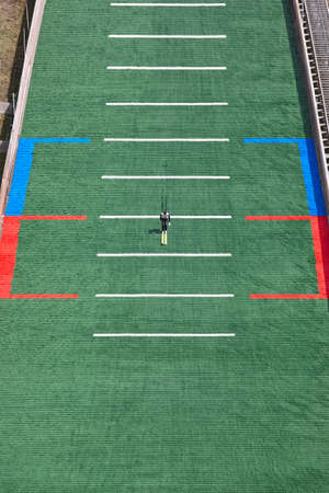 Ski jump. Artificial track. Sport background. Norwegian summer. Vertical