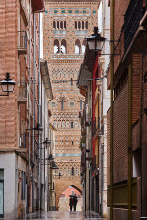 San Martin tower. Mudejar art. Teruel heritage. Historical town. Spain. Tourismのeditorial素材