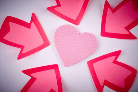 Health care background with heart and arrow signalsの写真素材