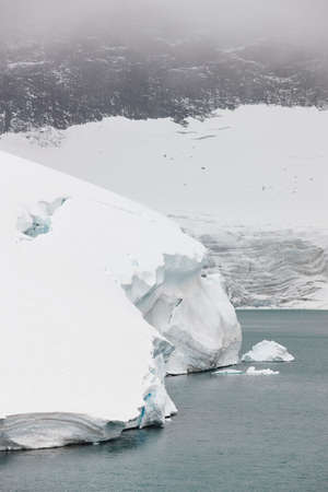 Galdhopiggen glacier. Jotunheimen national park. Route 55. Norwegian winter landscapeの写真素材