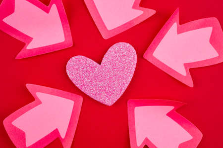 Health care background with heart and arrow signals. Valentine day