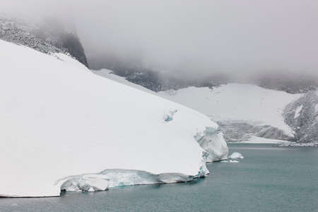 Galdhopiggen glacier. Jotunheimen national park. Route 55. Norwegian winter landscapeのeditorial素材