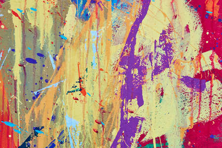 Multicolored vivid and textured gouache abstract background