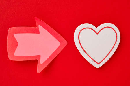 Health care background with heart and arrow signals. Valentine dayの写真素材