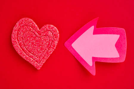 Health care background with heart and arrow signals. Valentine day