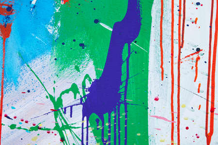 Multicolored vivid and textured gouache abstract background. Horizontal