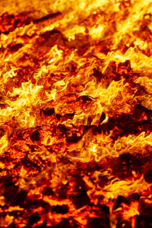 Fire. Volcano incandescent material.