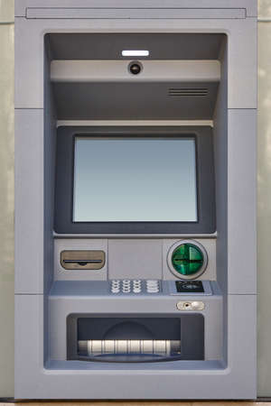 ATM automated teller machine. Banking services and plastic cash money.