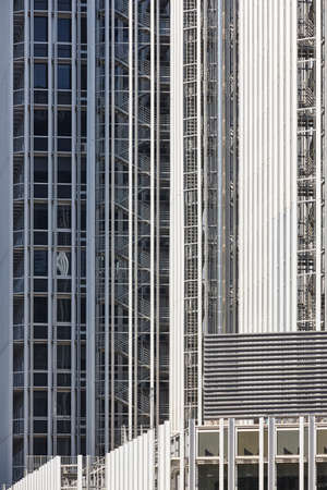 Metallic modern building facades. Contemporary architecture. Urban skyline outdoor