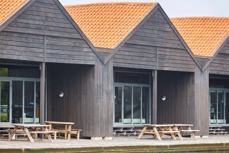 Wooden houses in Copenhagen city. Danish traditional architecture. Denmarkの写真素材