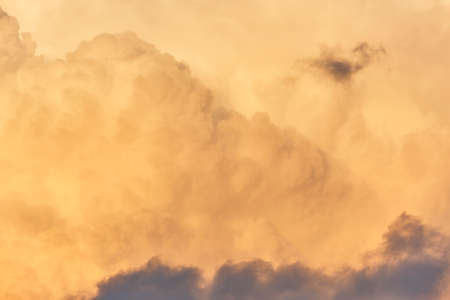 Cloud sky in warm tone. Weather forecast background. Atmosphere
