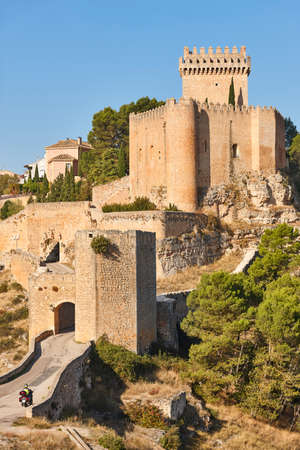Spanish picturesque medieval fortress and tower in Alarcon, Cuenca. Spainのeditorial素材