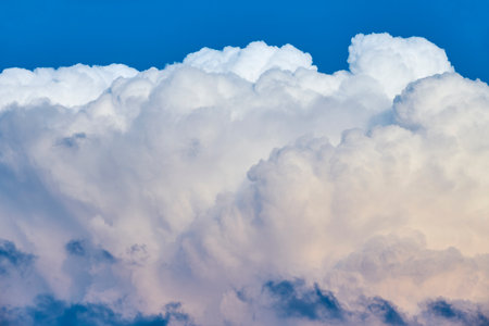 Cloud sky. Weather forecast background. Atmosphereの写真素材