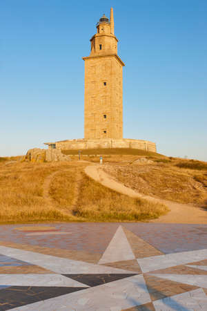 Hercules tower lighthouse and compass in A Coruna, Galicia. Spainの写真素材