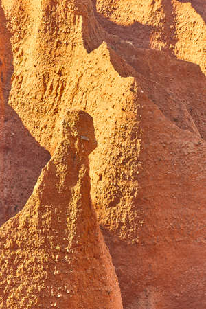 Badlands mountain detail. Eroded landscape. Las Carcavas, Guadalajara. Spain