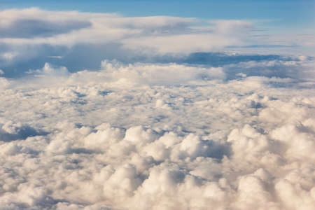 White clouds in the sky. Clean nature background. Meteorology