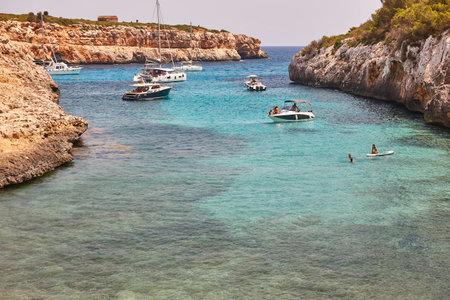 Turquoise waters in Mallorca. Virgili cove. Mediterranean coastline. Spainの写真素材