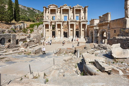 Library of Celsus in Ephesus archeology landmark site in Turkey