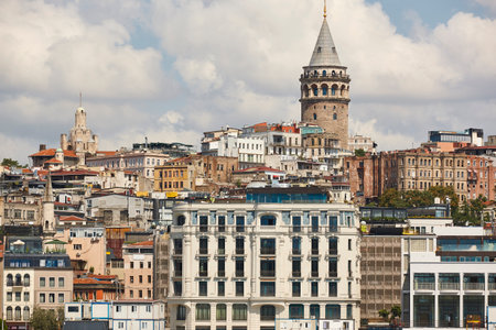 Galata tower and bosporus strait. Istambul skyline. Turkeyの写真素材