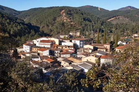 Traditional village of Las Metas, Caceres. Extremadura, Spainの写真素材
