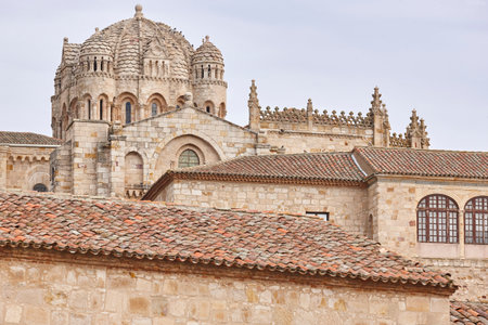 Zamora romanesque San Salvador cathedral and byzantine dome. Spain