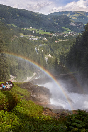 Krimml waterfalls. Nature landmark in Salzburg region. Austrian highlightの写真素材