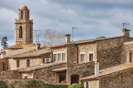 Picturesque medieval stone village of Corsa. Costa Brava. Girona, Spain