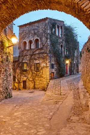 Picturesque medieval stone village of Peratallada. Costa Brava. Girona, Spain