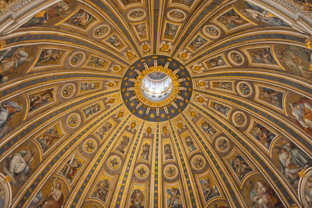 St. Peter basilica dome interior. Vatican state. Rome, Italy