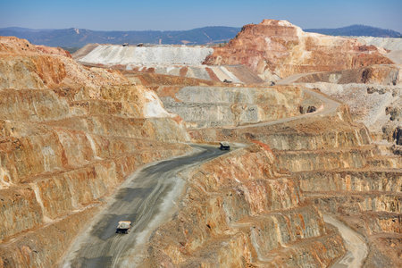 Huge open cast mine. Corta Cerro Colorado, Riotinto. Huelva, Spain