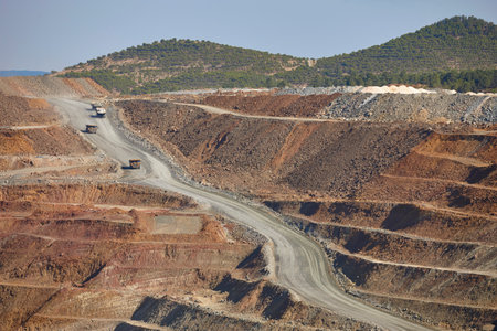 Huge open cast mine. Corta Cerro Colorado, Riotinto. Huelva, Spainの写真素材