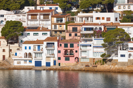 Mediterranean coastline traditional village of Begur. Costa Brava. Spainの写真素材