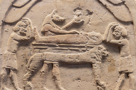 Egipcian funerary relief fragment. Vatican museum. Rome, Italy