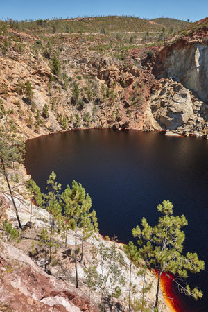 Riotinto opencast old mine. Pena de hierro. Andalucia landscape. Spain