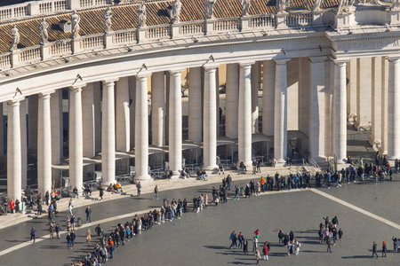 Famous St. Peter square. Vatican landmark. Catholicism. Rome, Italy. Europeの写真素材