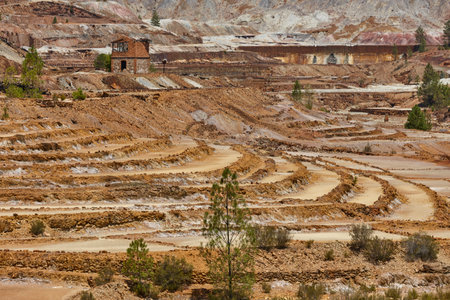 Riotinto opencast old mine. La Naya area. Andalucia landscape. Spain