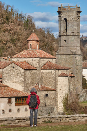 Picturesque medieval catalonian village of Rupit. Barcelona province. Spain